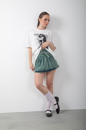 دامن خاکی زنانه جین top girl - کد 928394585
