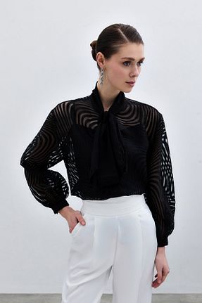 پیراهن مشکی زنانه رگولار Sateen - کد 928409770
