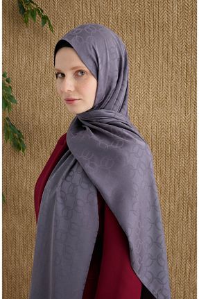 شال طوسی زنانه ویسکون Fatma Atasoy - کد 928394993
