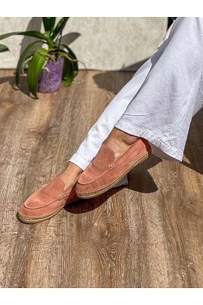 کفش اسپادریل صورتی زنانه چرم خالص SİBA SHOES - کد 928391254