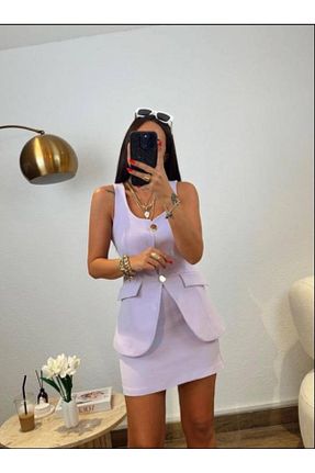 دامن بنفش زنانه بافتنی FK PYNAPPEL - کد 845355233