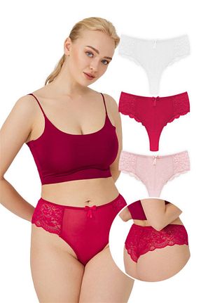 شورت سایز بزرگ سفید زنانه فاق نرمال Cottonhill - کد 134480541