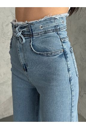 شلوار جین آبی زنانه پاچه گشاد Bluezoni - کد 904126514