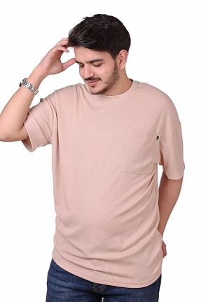 تیشرت اسپرت بژ مردانه اورسایز Kevser - کد 928412037