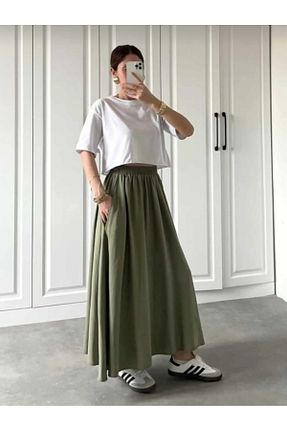 دامن خاکی زنانه بافتنی Gülmude - کد 917236538