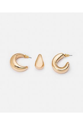 گوشواره جواهر طلائی فلزی İpekyol - کد 928412381