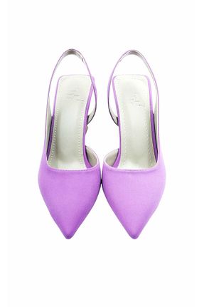 کفش پاشنه بلند کلاسیک بنفش زنانه ساتن Escarpinshoes - کد 924640446