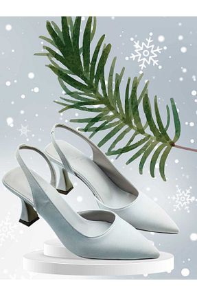 کفش پاشنه بلند کلاسیک بژ زنانه ساتن Escarpinshoes - کد 924640391