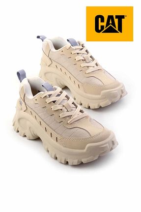 کفش اسنیکر بژ زنانه چرم اصل Caterpillar - کد 864375401