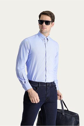 پیراهن آبی مردانه رگولار Kiğılı - کد 802575527