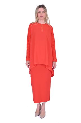 تونیک حجاب نارنجی زنانه پنبه ای Invee - کد 866833803