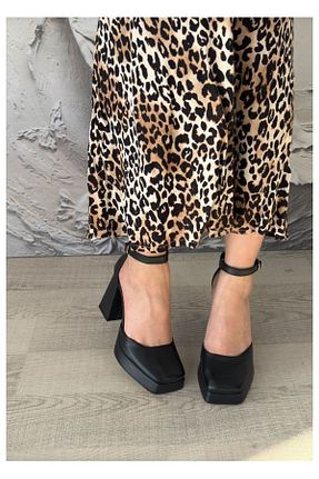 کفش پاشنه بلند کلاسیک مشکی زنانه چرم مصنوعی Mida Shoes - کد 928515880