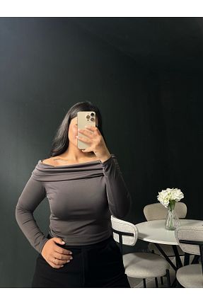 بلوز طوسی زنانه ساده Lesprit - کد 928521390