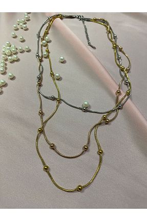 گردنبند استیل ( فولاد ) زرد زنانه استیل ضد زنگ D&B - کد 928520787