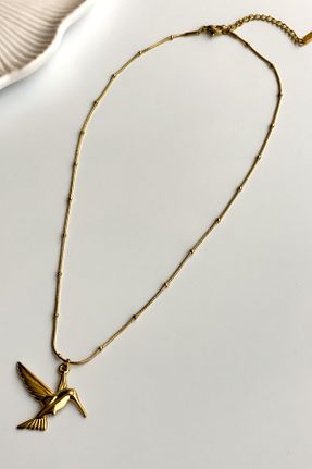 گردنبند استیل ( فولاد ) زرد زنانه استیل ضد زنگ Radino Collection - کد 928517032