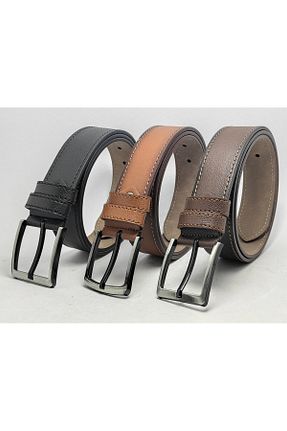کمربند قهوه ای مردانه چرم مصنوعی genuine leather company eds - کد 678061134