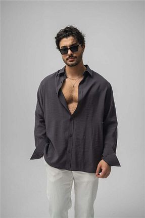پیراهن طوسی مردانه Asimetrik OUTFİT MAN - کد 928525572