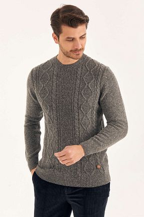 پلیور طوسی مردانه Saç Örgü SMILE - کد 70537389