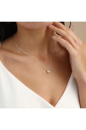 گردنبند استیل ( فولاد ) طلائی زنانه استیل (فولاد) Atolyezone - کد 928551353