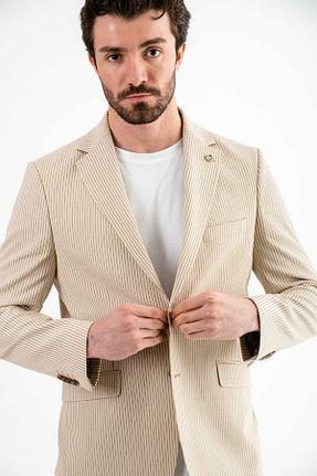کت بلیزر بژ مردانه Poplin Ted Davıd - کد 927627869