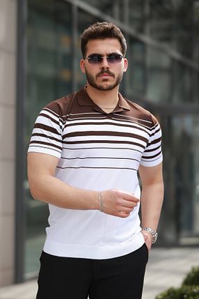 تیشرت قهوه ای مردانه یقه پولو Minharir - کد 928592586