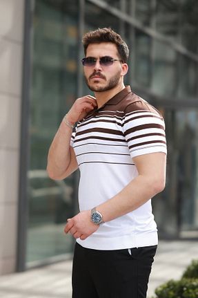 تیشرت قهوه ای مردانه یقه پولو Minharir - کد 928592586