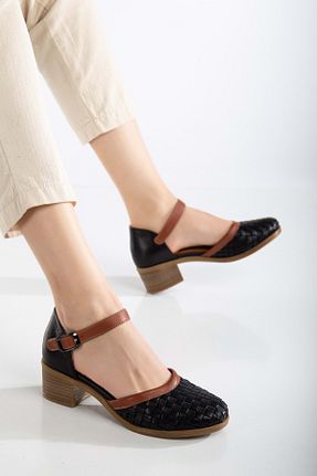 صندل مشکی زنانه پاشنه تخت ANALİN SHOES - کد 928583057