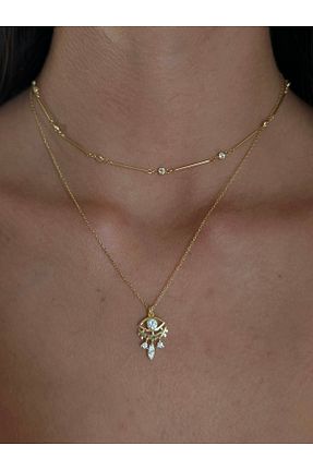 گردنبند نقره طلائی زنانه 925 عیار Sade Accessory - کد 779482534