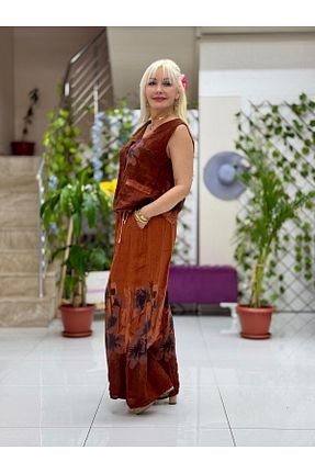 ست بالاتنه و پائین تنه نارنجی زنانه بافتنی Punta Otantik - کد 928628683