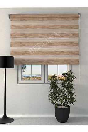 پرده کشوئی قهوه ای Zebra Bellina Perde - کد 928630434