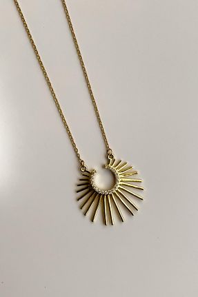 گردنبند استیل ( فولاد ) زرد زنانه استیل ضد زنگ Radino Collection - کد 928631878