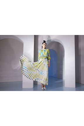 دامن سبز زنانه گلدار Senna Design - کد 928637804