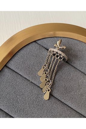 گوشواره غضروفی نقره طوسی AychaAksesuar - کد 928640142