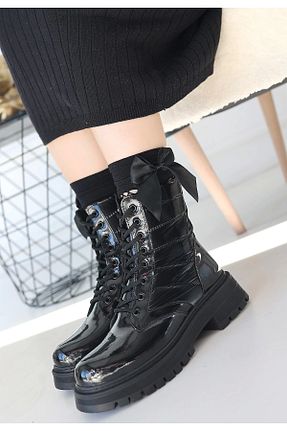 بوت / نیم بوت رنگی زنانه چرم لاکی KAZAX - کد 870690355