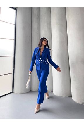 ست بالاتنه و پائین تنه سرمه ای زنانه بافتنی BARG FASHION - کد 928654337