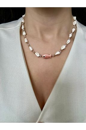 گردنبند جواهر صورتی زنانه پوسته cansu birteksöz - کد 928653535