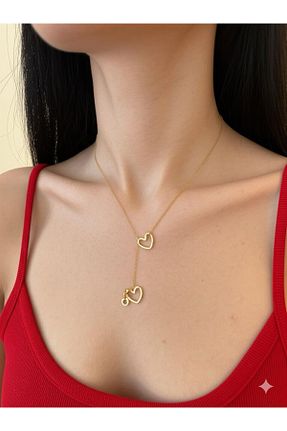 گردنبند استیل ( فولاد ) طوسی زنانه پوشش لاکی Miyoste - کد 928961562