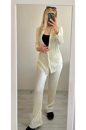 ست بالاتنه و پائین تنه بژ زنانه بافتنی Garamak - کد 729320398