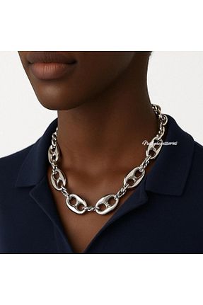 گردنبند جواهر طوسی زنانه روکش پلاتینیوم neslyaccessories - کد 928708482