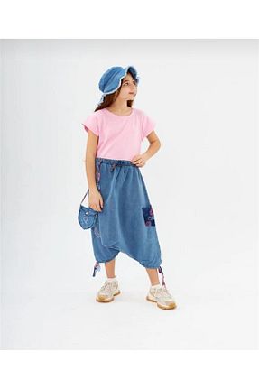 ست بالاتنه و پائین تنه صورتی بچه گانه جین Nkb Kids - کد 929182271
