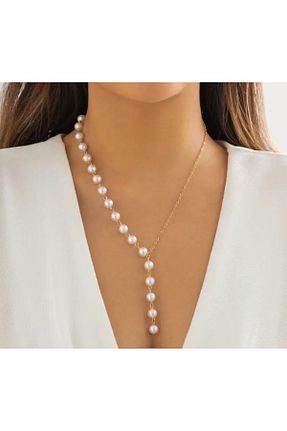گردنبند مروارید سفید مروارید آب شیرین PİNK CODE - کد 928717186