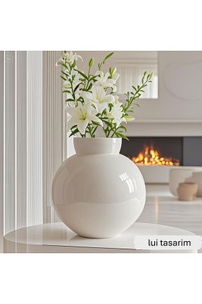 گلدان سفید شیشه Lui Tasarım - کد 927732160