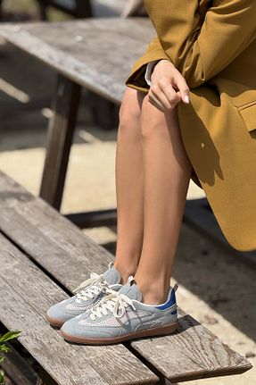 کفش اسنیکر طوسی زنانه بند دار NİŞANTAŞI SHOES - کد 928421090