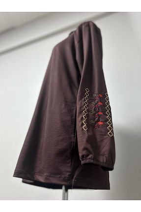 بلوز قهوه ای زنانه ساده ÖZDEV - کد 928725884