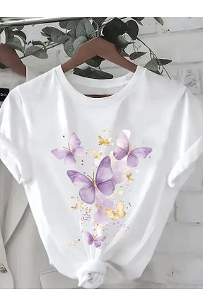 تیشرت سفید زنانه رگولار GALASHOP - کد 928720613