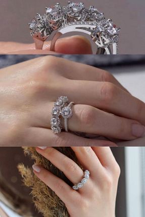 انگشتر نقره سفید زنانه زیرکن CARAT STONE - کد 488815432