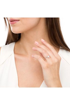 انگشتر نقره سفید زنانه زیرکن CARAT STONE - کد 336087859