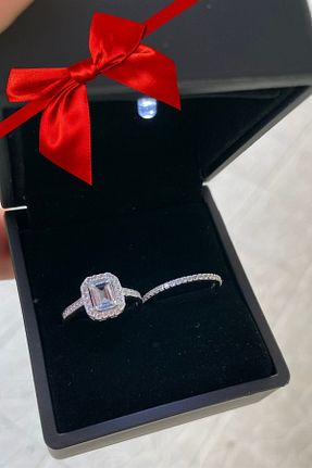 انگشتر نقره سفید زنانه زیرکن CARAT STONE - کد 696559745