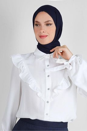 تونیک حجاب سفید زنانه پلی استر Alvina - کد 799159431