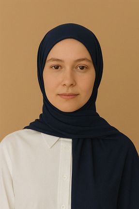 شال سرمه ای زنانه پنبه ای mim eşarp - کد 928703386